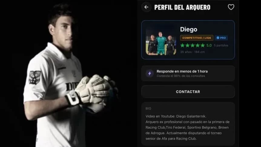 "Me pagan hasta seis cifras por partido": el ex Racing que subsiste como arquero "alquilado" en una app - TyC Sports