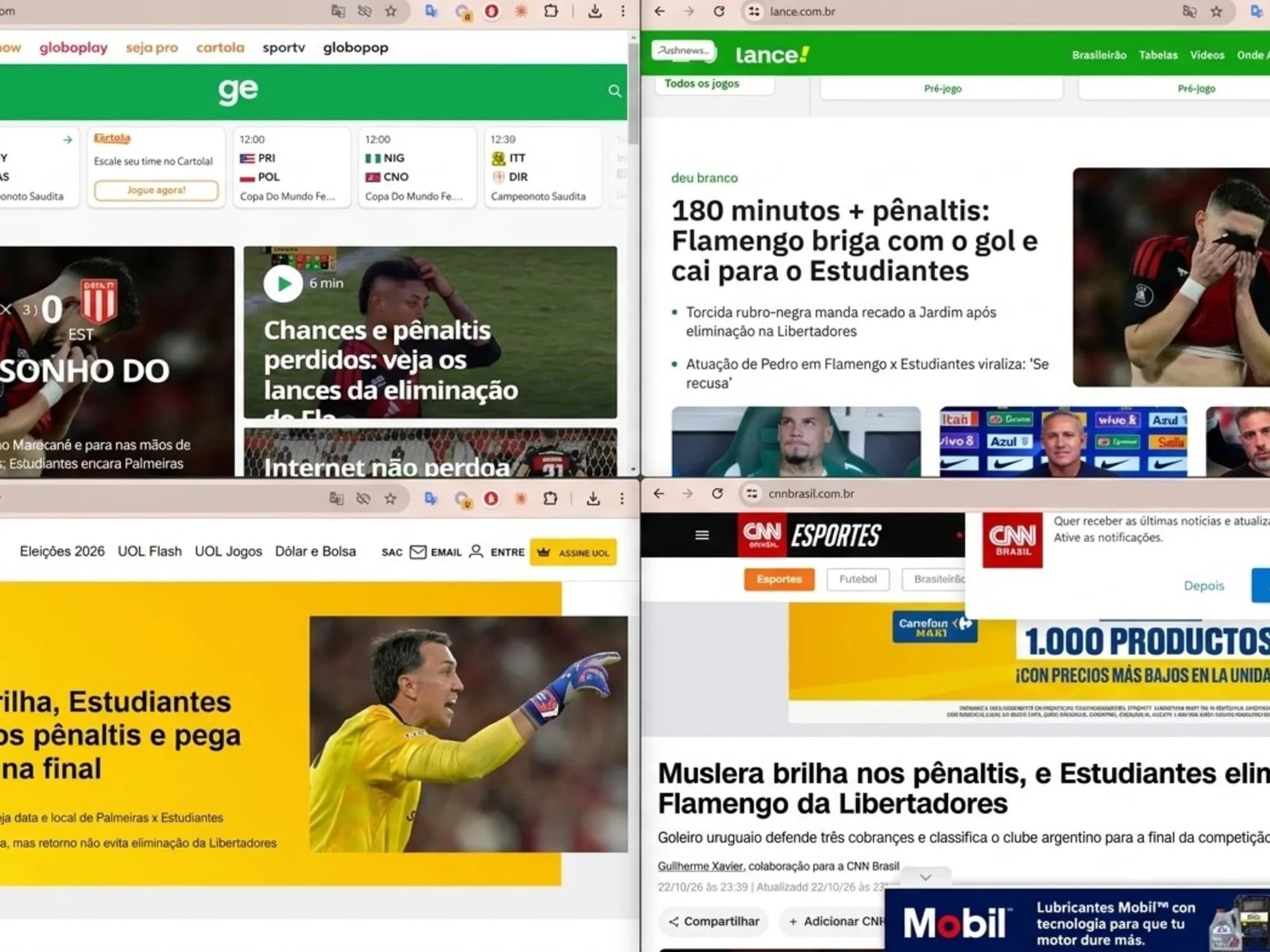 "Papelón" y "eliminación vergonzosa": la dura reacción de la prensa brasileña tras el golpe de Estudiantes
