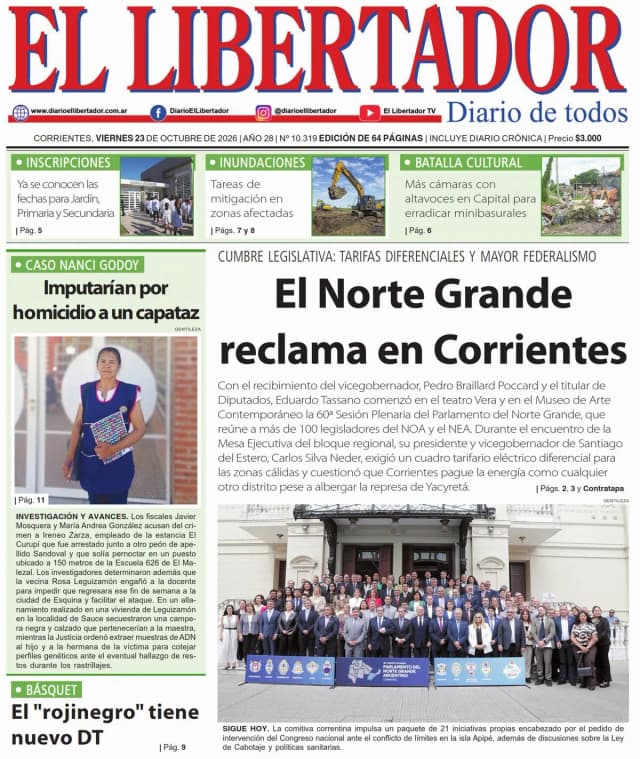 Tapa y Contratapa 23 de octubre de 2026