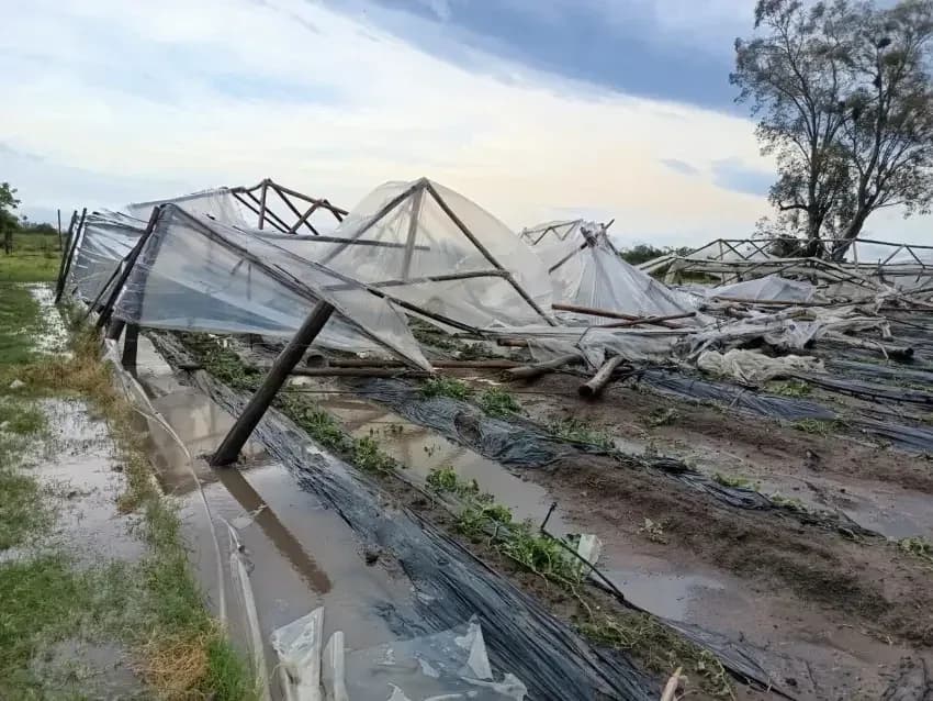 Temporal: granizo y fuertes vientos provocaron daños en el interior de Corrientes