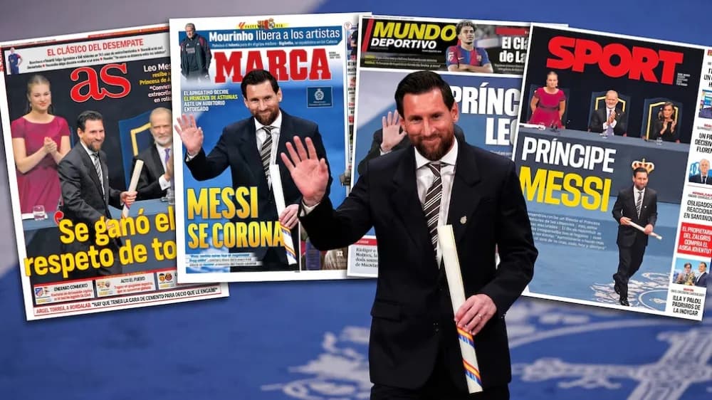 Messi en las portadas del mundo, tras recibir el Premio Princesa de Asturias