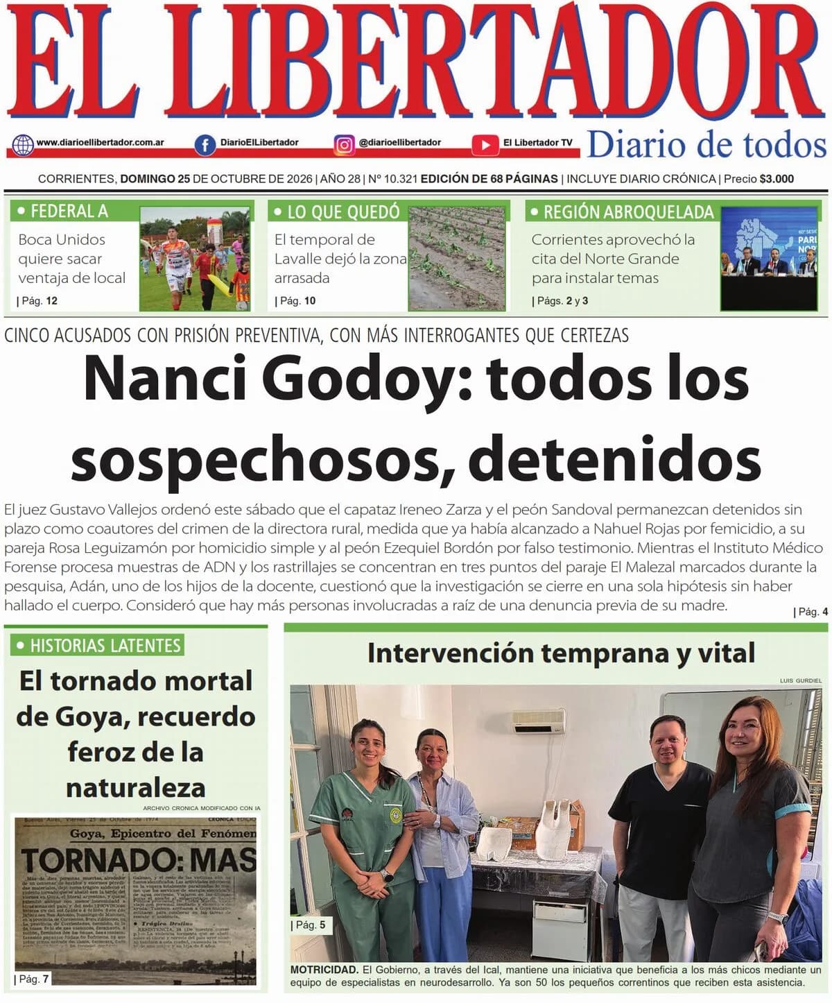 Tapa y Contratapa 25 de octubre de 2026