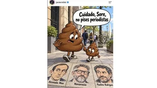 Después de pedir que sean "quemados en la hoguera", Milei le dice a "Sore" que no pise periodistas