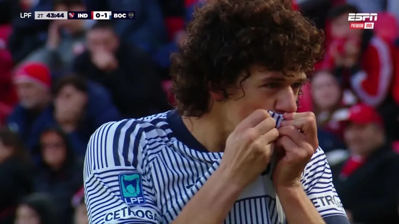 Jagger Herrera marcó su primer gol con la camiseta de Boca ante Independiente