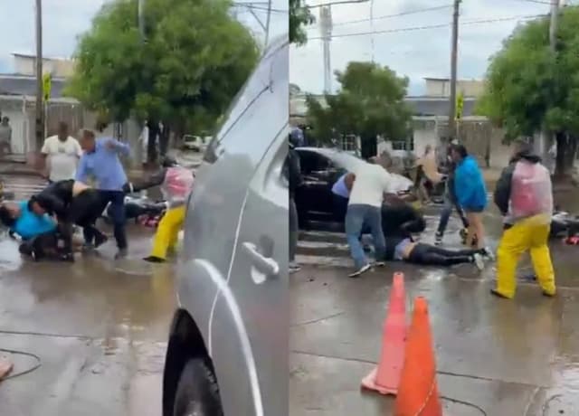 Estremecedor video: un grupo de personas frustró un intento de femicidio en Colombia