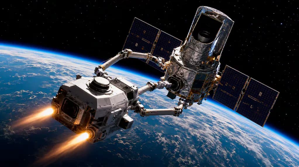 La NASA lanzó una misión robótica para salvar un telescopio en órbita que pierde altura