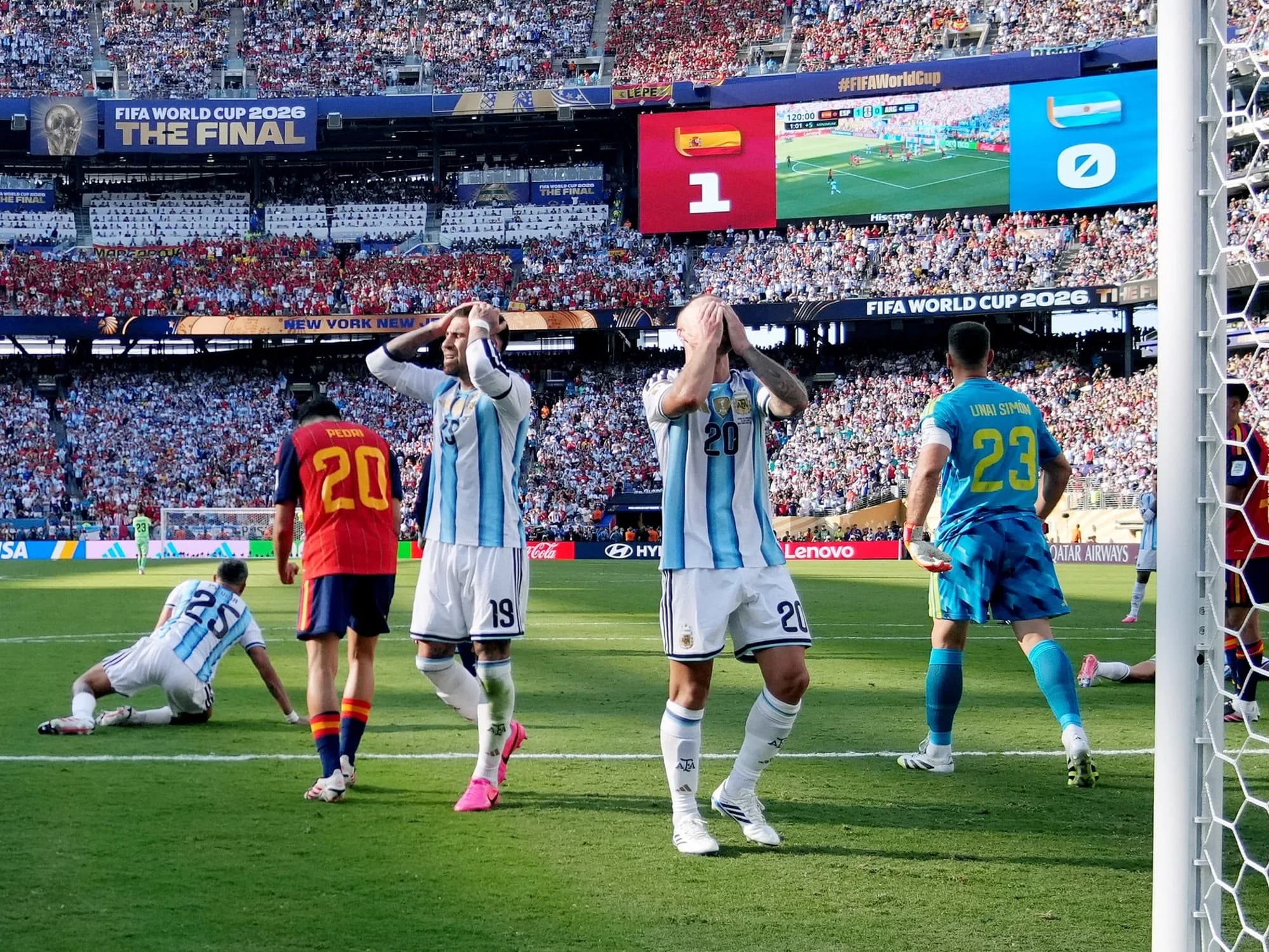 La gran chance que tuvo Argentina de empatar: una de Simeone arriba del travesaño