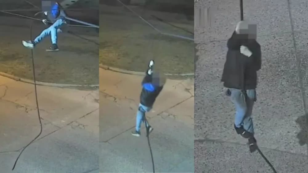 Detuvieron a un hombre que intentó robar cables de alumbrado público con un cuchillo de cocina