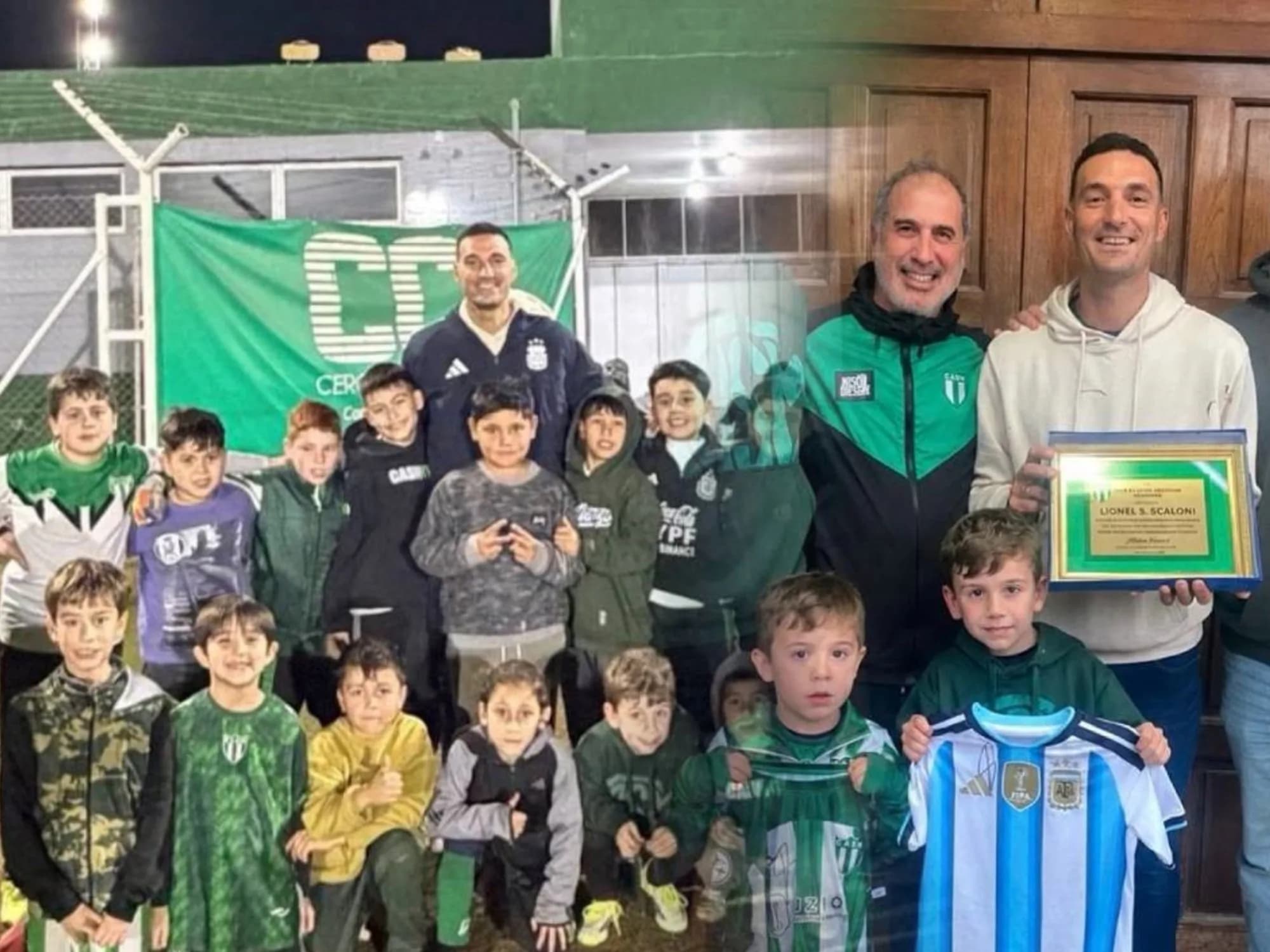 El reconocimiento especial del club de Pujato a Lionel Scaloni: "La humildad y el orgullo por sus raíces"
