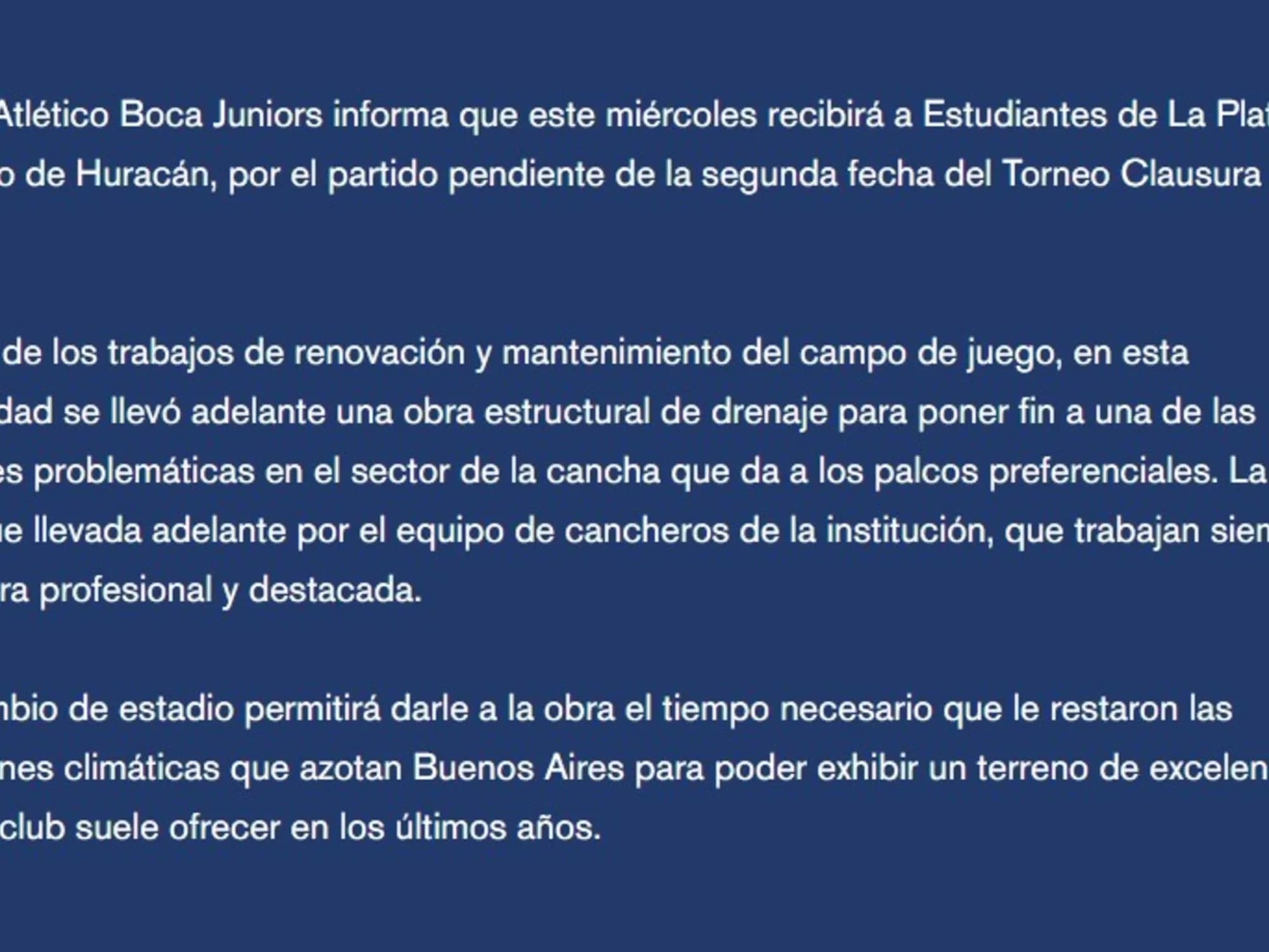Comunicado de Boca: explicó por qué deja la Bombonera y confirmó la mudanza al Ducó