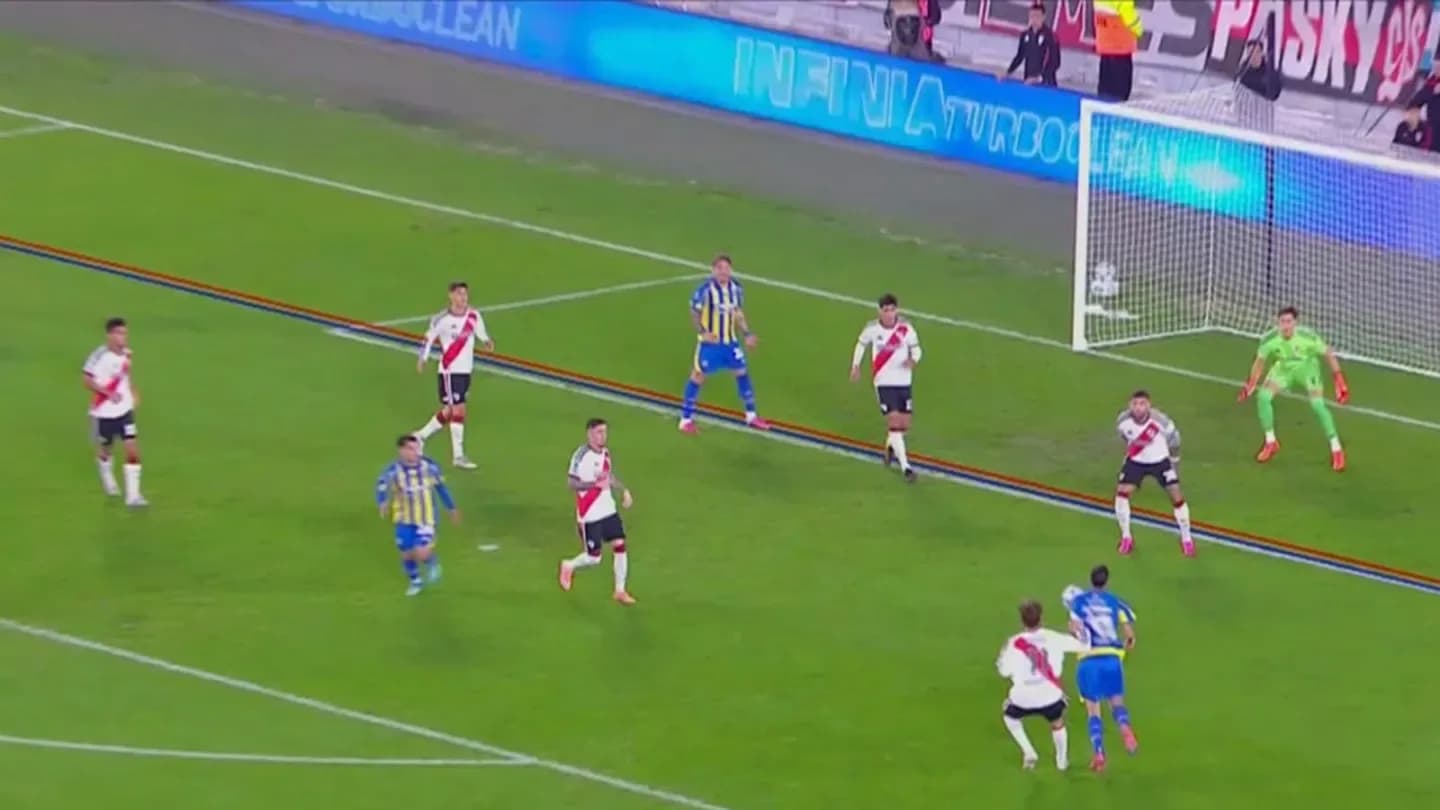 Chequeo y protesta de Central: el VAR tiró líneas y anuló el gol de Copetti a River - TyC Sports