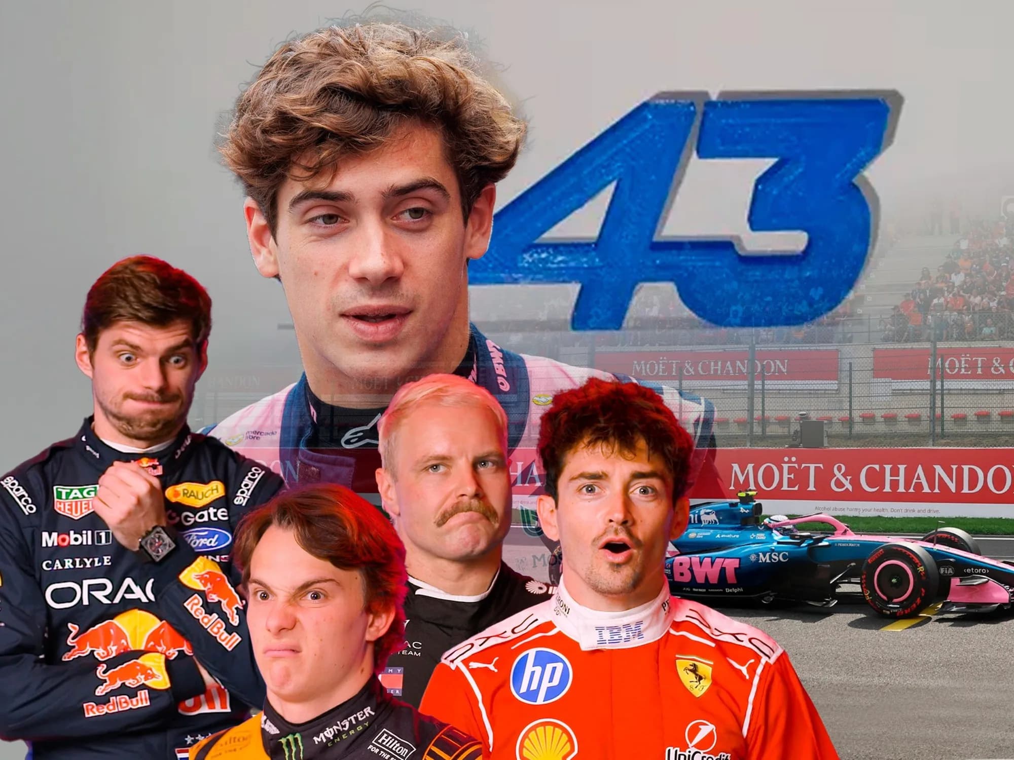 ¿Quién es el 43? El divertido video de la Fórmula 1 con los pilotos... ¡y pocos sabían que era Colapinto!