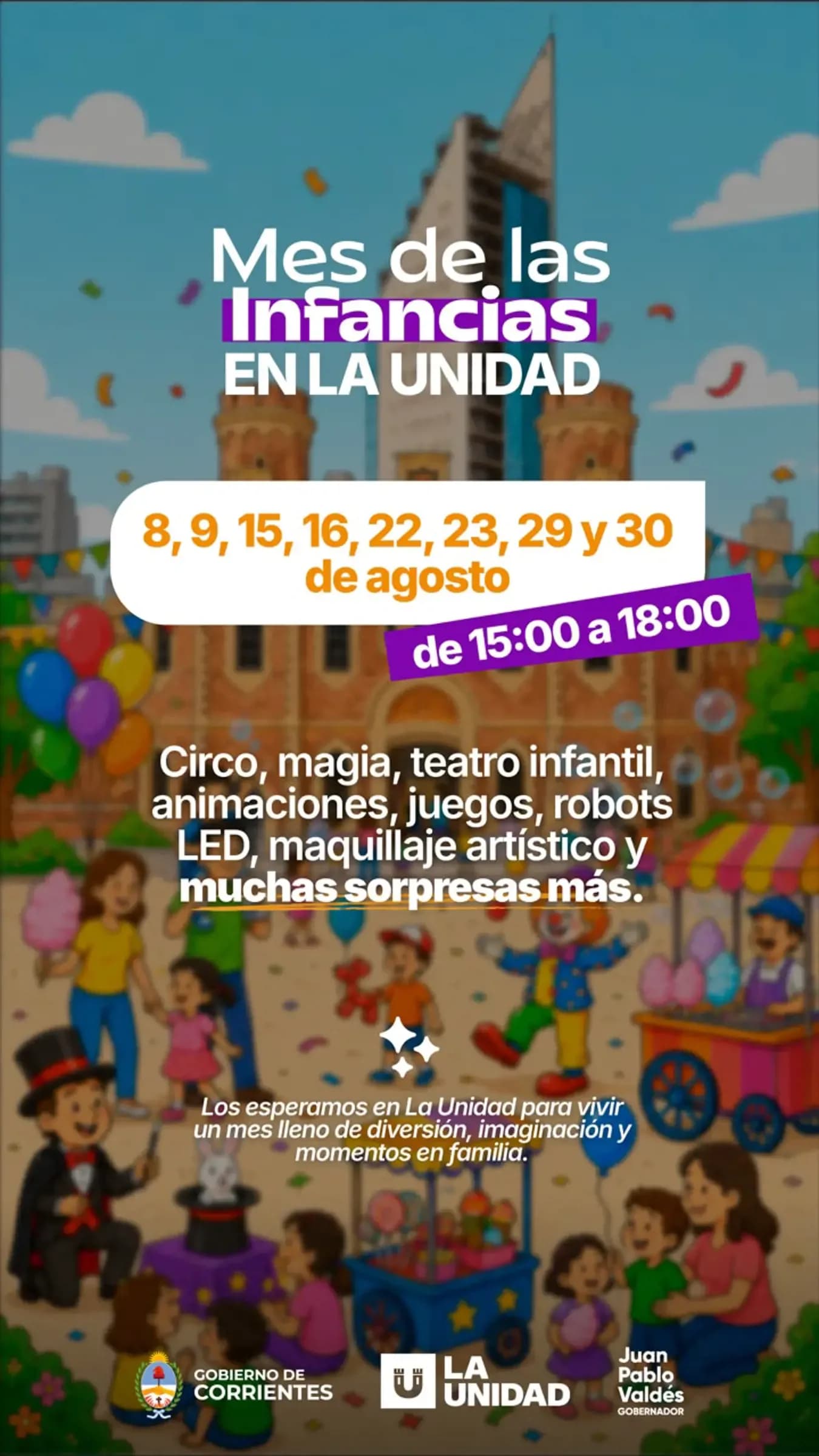 Preparan circo, magia, teatro y espectáculos para festejar a las infancias en La Unidad