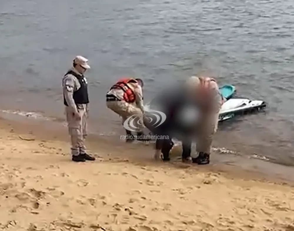 Así rescataron al hombre que cayó al río desde el puente Belgrano