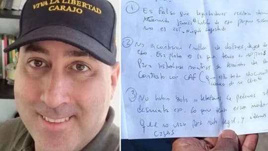 "No tengo nada que ver": la carta de puño y letra de Fernando Cerimedo desde su precaria celda en Bolivia
