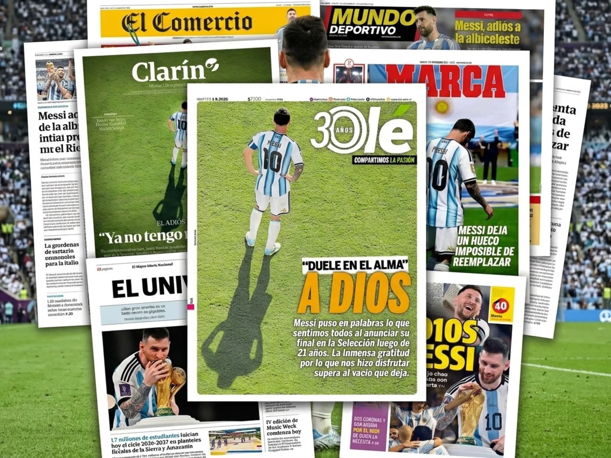 Qué dicen las portadas de los diarios de Argentina y el mundo tras el retiro de Messi de la Selección