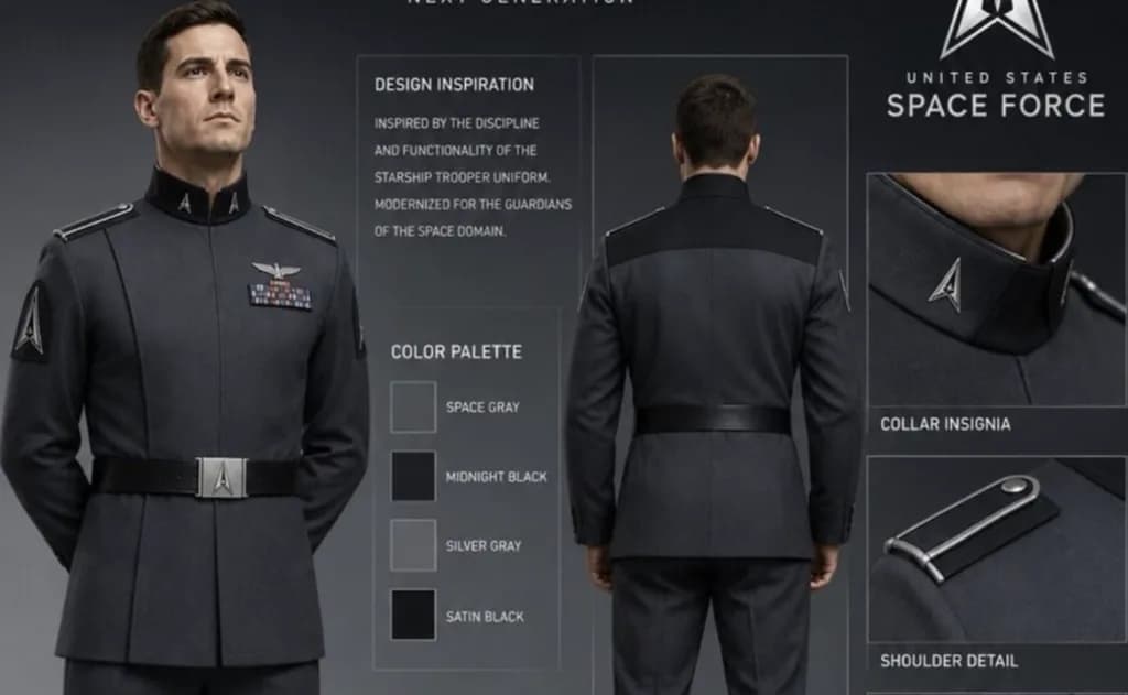 Así serían los nuevos uniformes de la Fuerza Espacial de Estados Unidos. Alguien no entendió de qué iba 'Star Wars'
