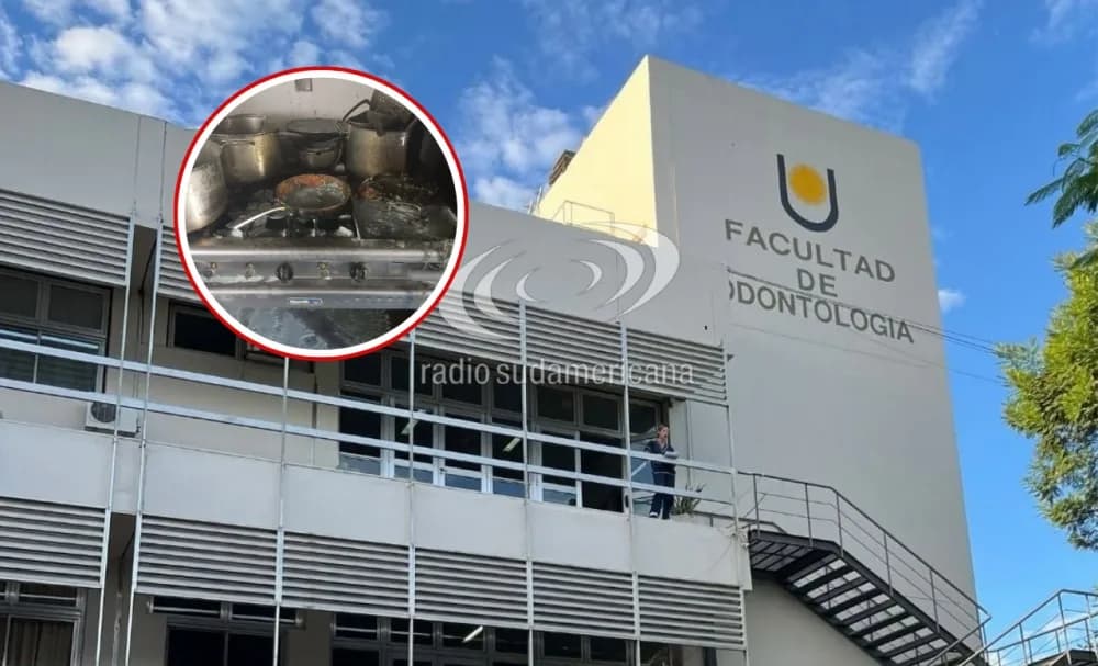 Principio de incendio en el comedor de la Facultad de Odontología