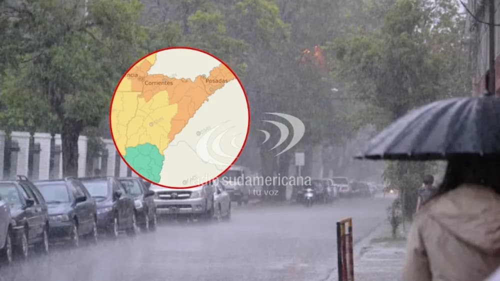 Corrientes: doble alerta por tormentas fuertes para el sábado