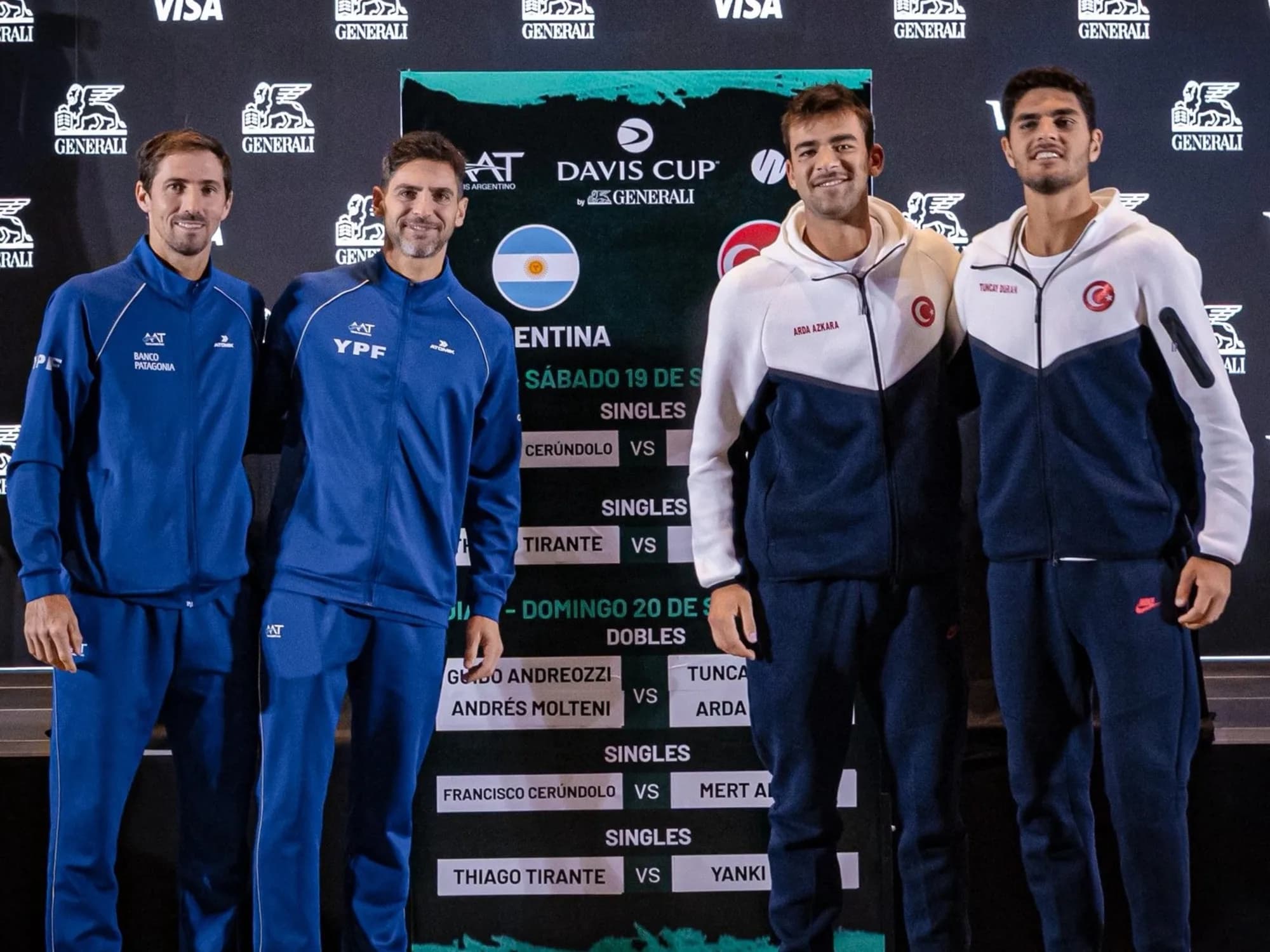 A qué hora juegan Argentina y Turquía por la Copa Davis y dónde ver EN VIVO los partidos de hoy