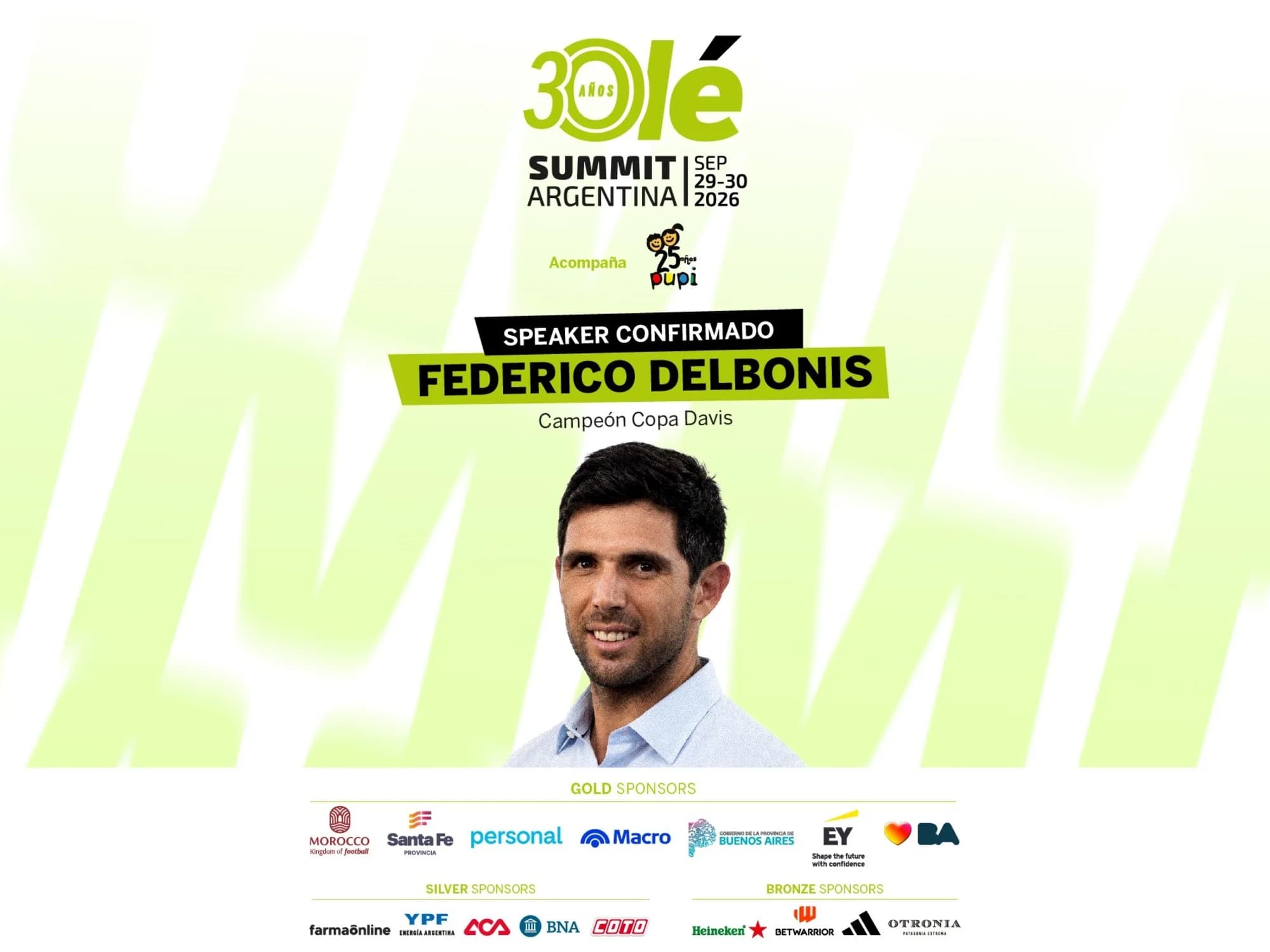 Federico Delbonis revivirá en Olé Summit la gloria de la Davis, a 10 años de la conquista en Croacia