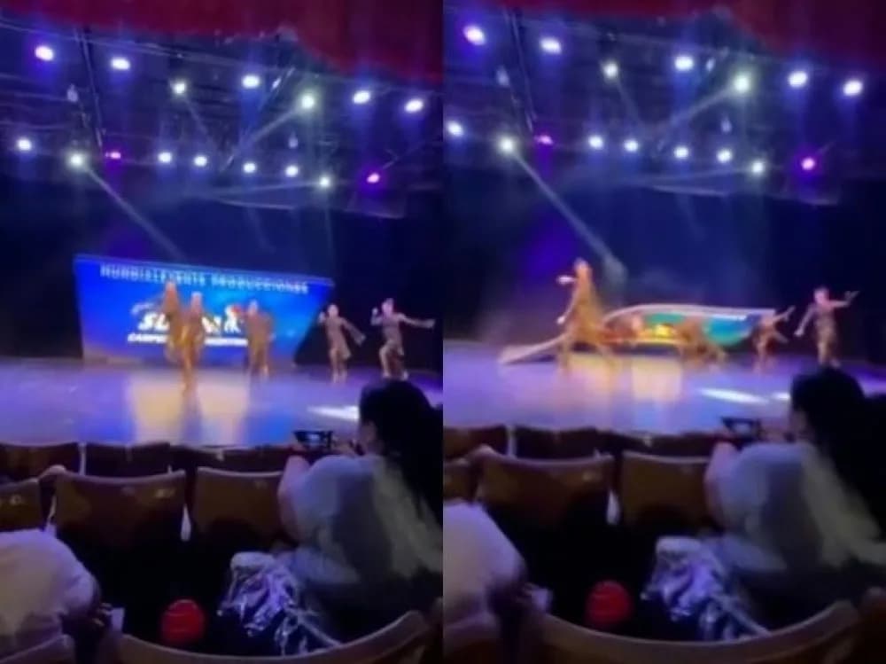 Video: pantalla gigante cayó sobre un grupo de bailarinas en Villa Carlos Paz