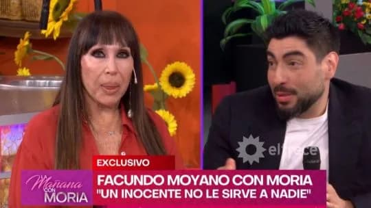 Facundo Moyano reapareció en TV con Moria Casán y generó polémica por su actitud