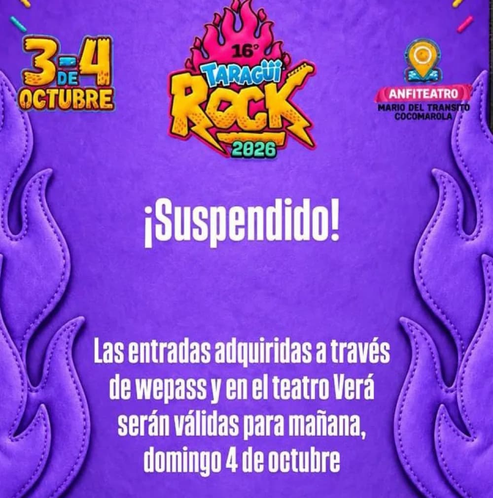 Se suspendió la primera noche del Taragüí Rock por la lluvia