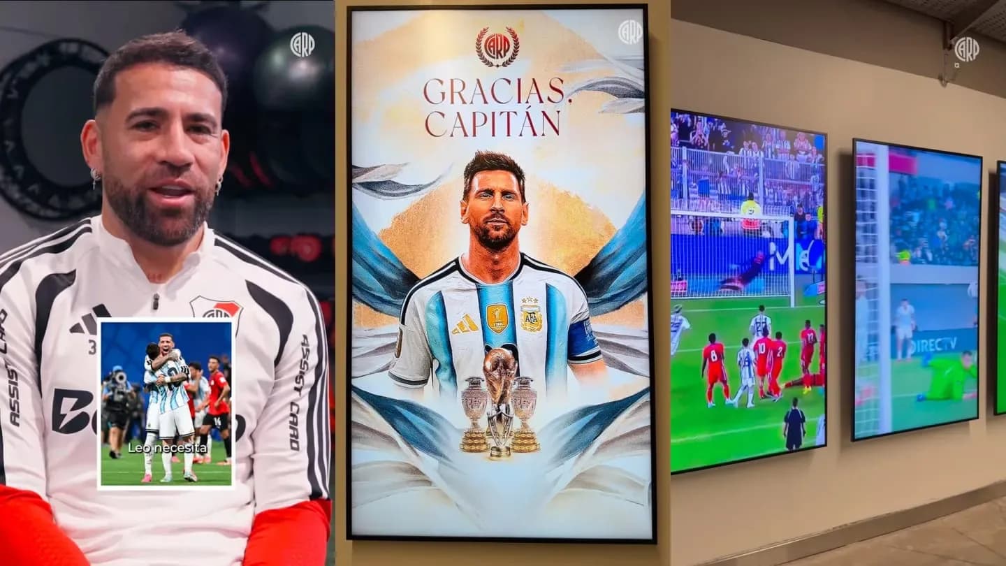 El homenaje de River a Messi: sus goles en el Monumental y el saludo de los campeones del mundo - TyC Sports