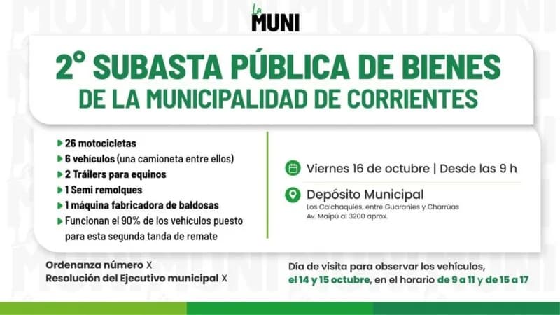 Se prepara un nuevo remate municipal de vehículos
