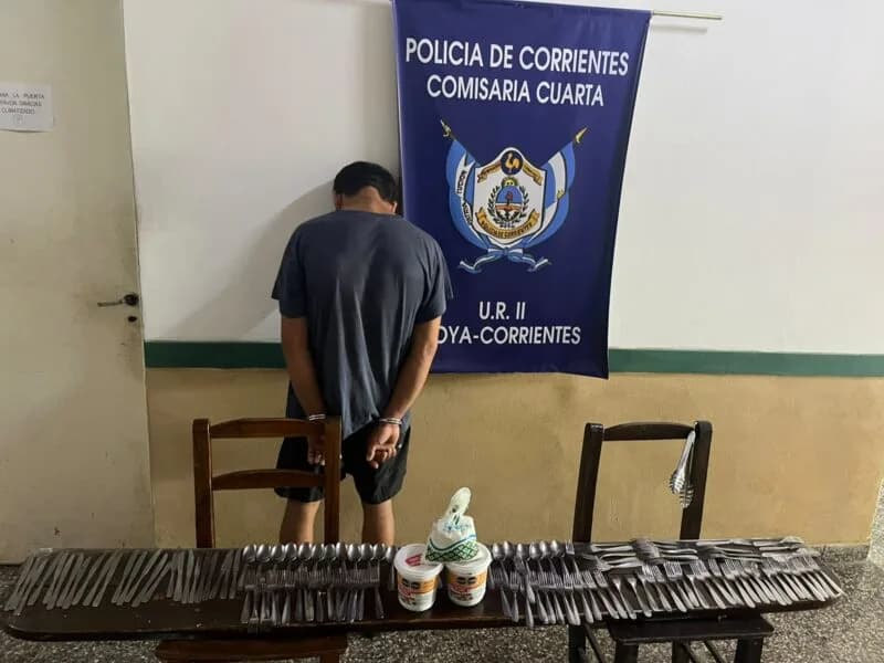Goya: robó dulce de leche, azúcar y cubiertos que se iban a usar en una primaria