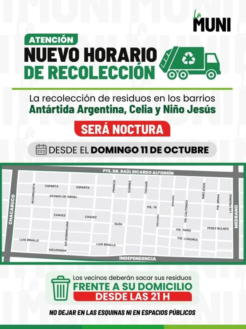 Corrientes modifica el esquema de recolección de residuos