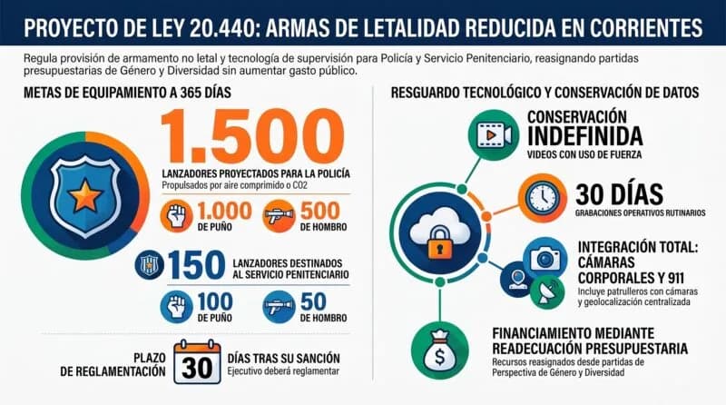 Impulsan ley de armas de letalidad reducida para la Policía provincial