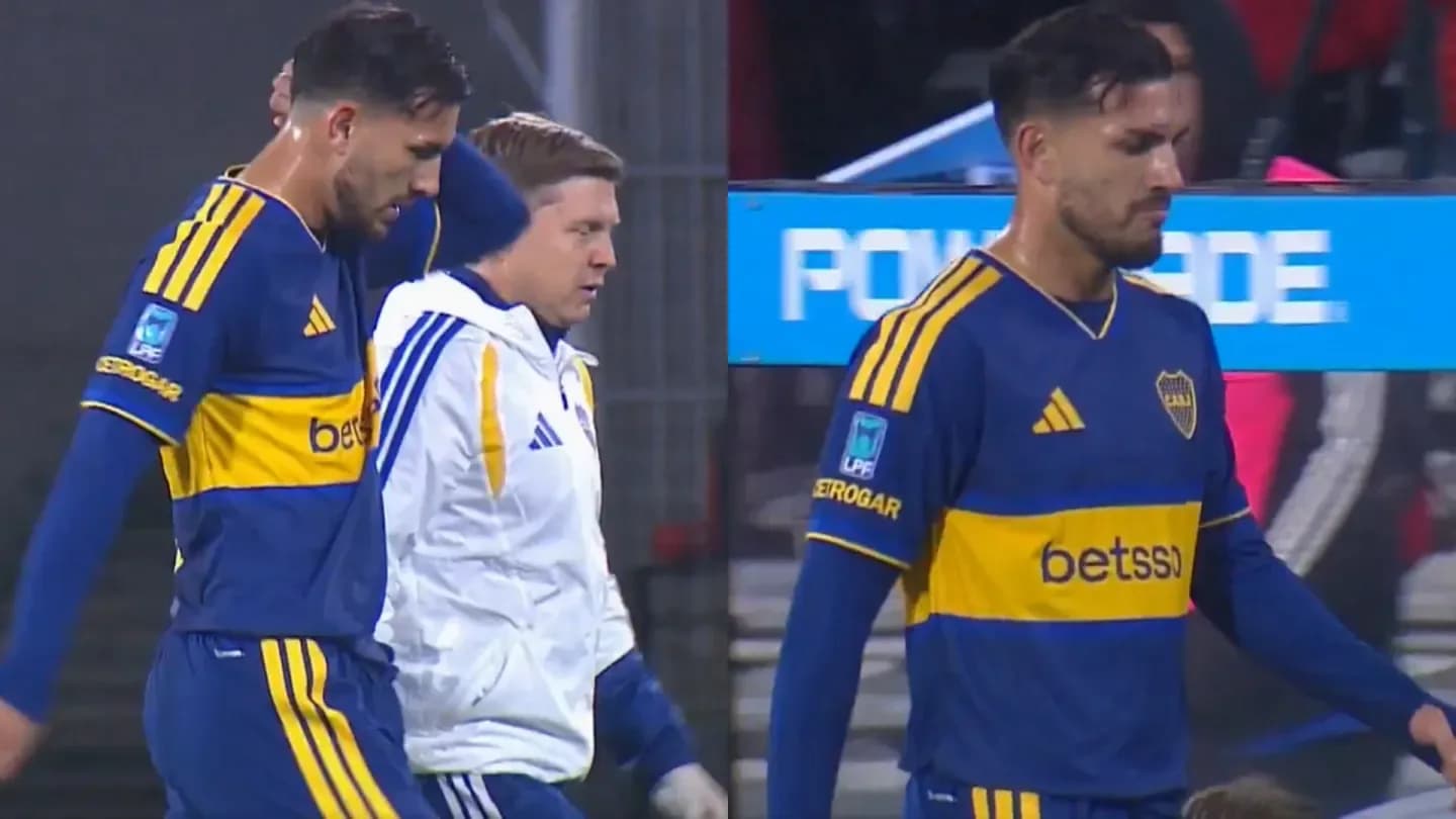 Qué le pasó a Paredes: entró un rato, salió lesionado y lo consoló todo Boca - TyC Sports
