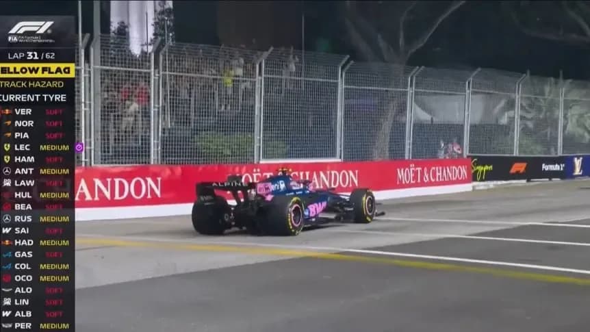 Por qué abandonó Colapinto en el GP de Singapur - TyC Sports
