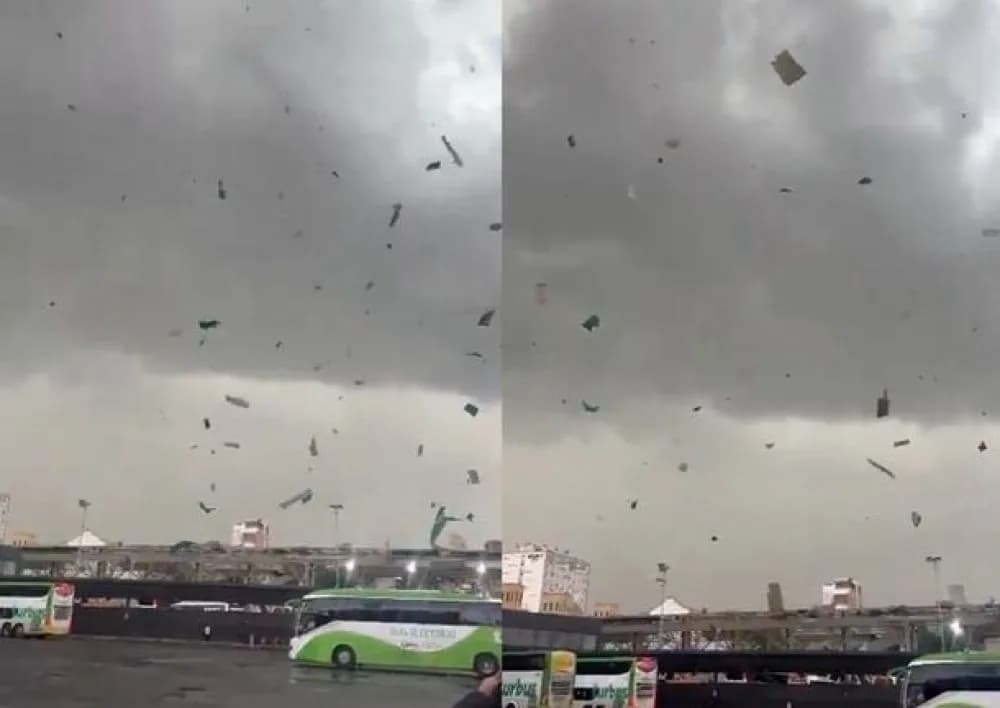 Temporal en Chile: se voló el techo de una terminal de ómnibus