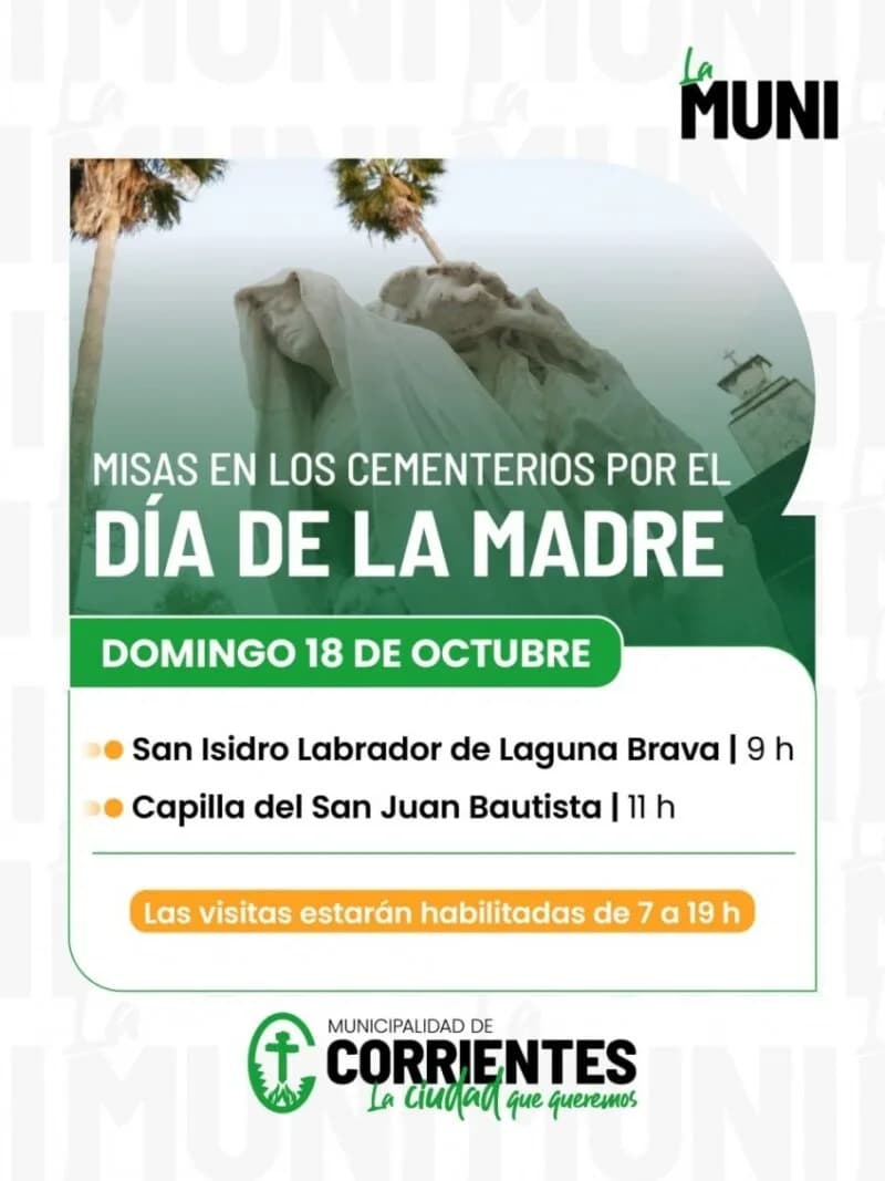 Día de la Madre: la Muni definió los horarios y servicios en los cementerios