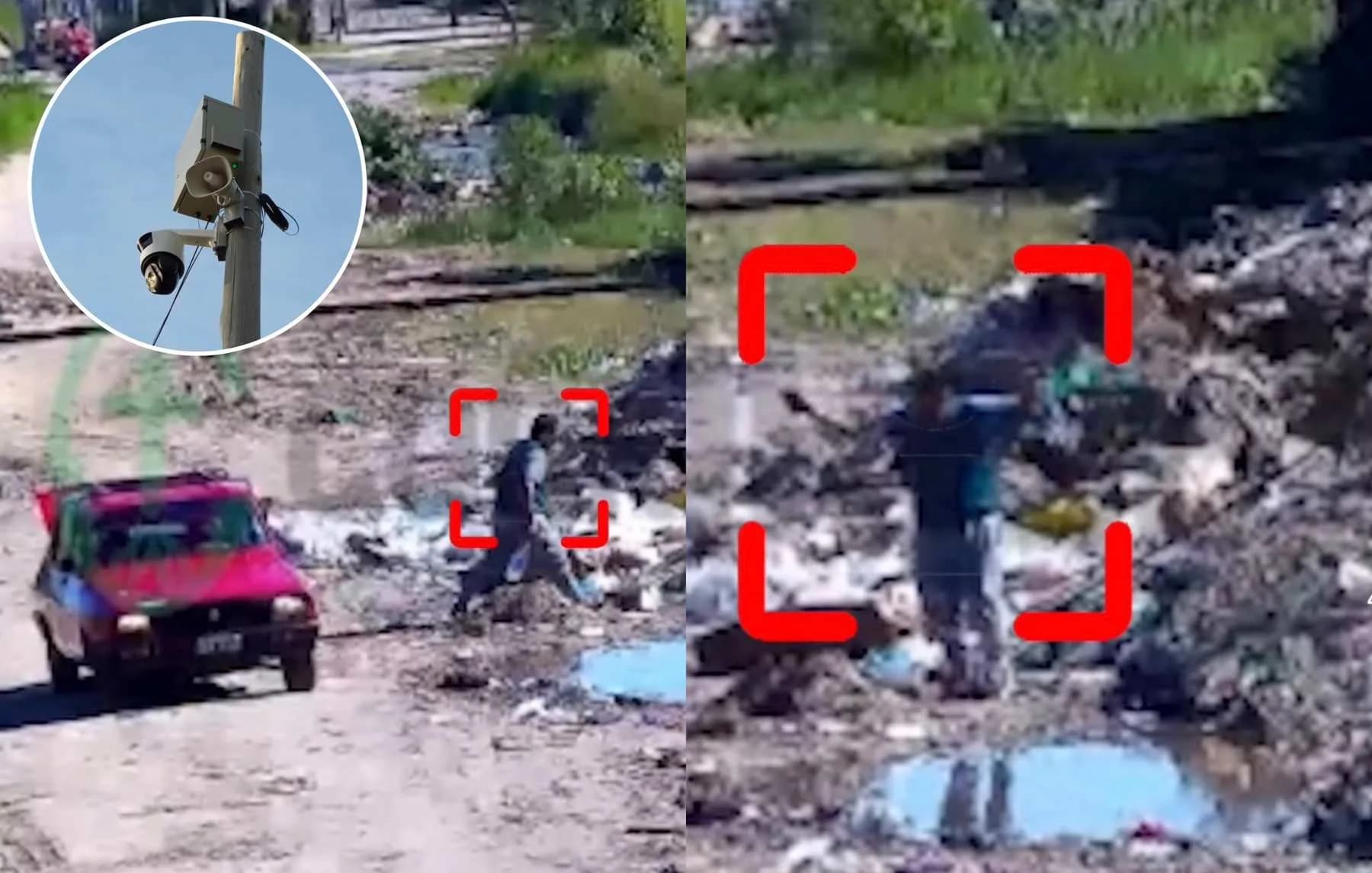 Corrientes puso altavoces en cámaras de seguridad para advertir a quienes tiran basura