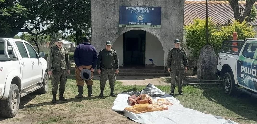 Corrientes: sorprendido con una vaca faenada en la caja de su camioneta