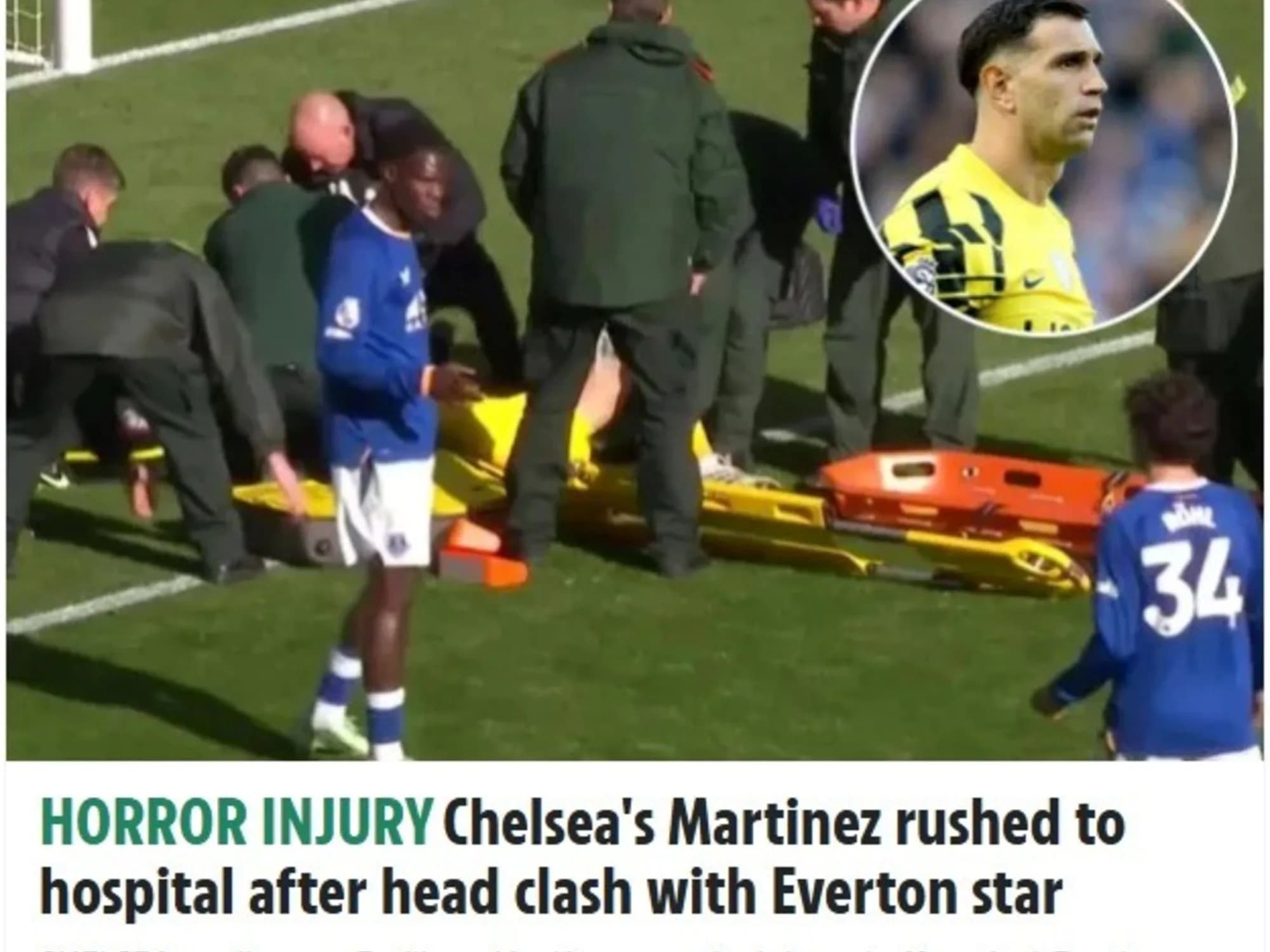 "Preocupación por Emi": qué dijeron los medios de Inglaterra sobre el impactante golpe de Dibu Martínez en el Chelsea
