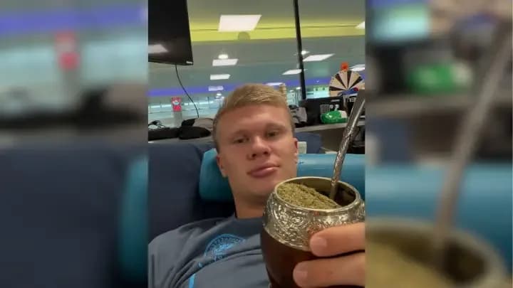 Haaland sorprendió tomando mate: "Encantadora bebida" y guiño a los argentinos