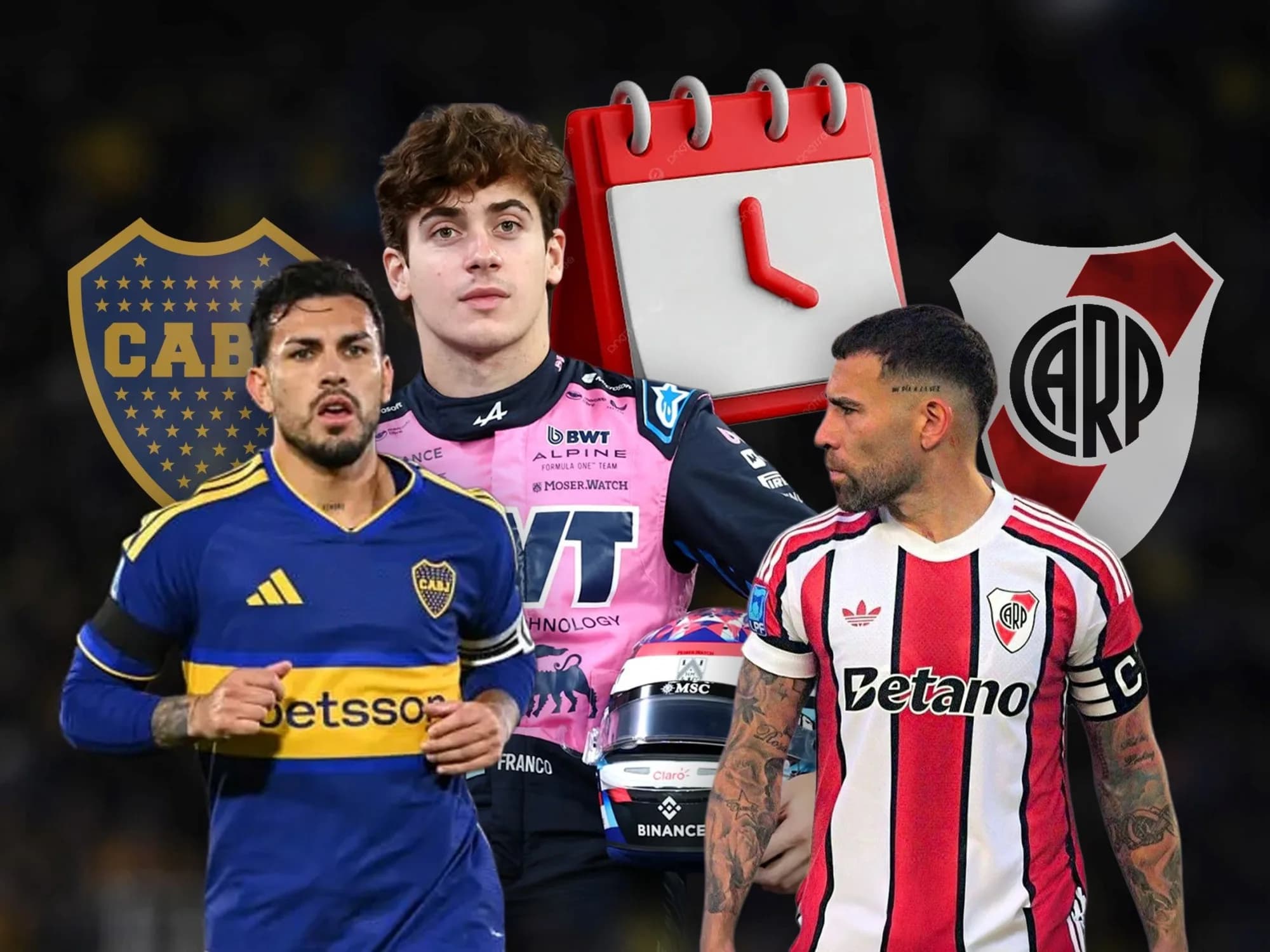 Dos domingos de super acción con Colapinto, Boca y River (casi) al mismo tiempo
