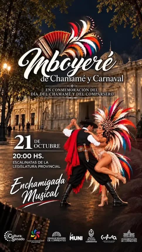 Mboyeré de Chamamé y Carnaval: una celebración de la identidad correntina en las escalinatas