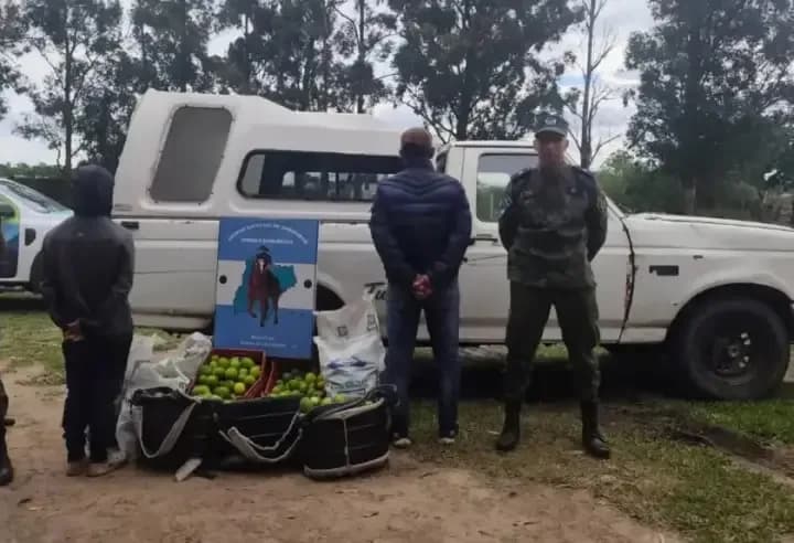 Atraparon a dos hombres robando limones en una quinta