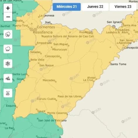 Alerta amarilla en Corrientes: prevén tres días de intensas tormentas