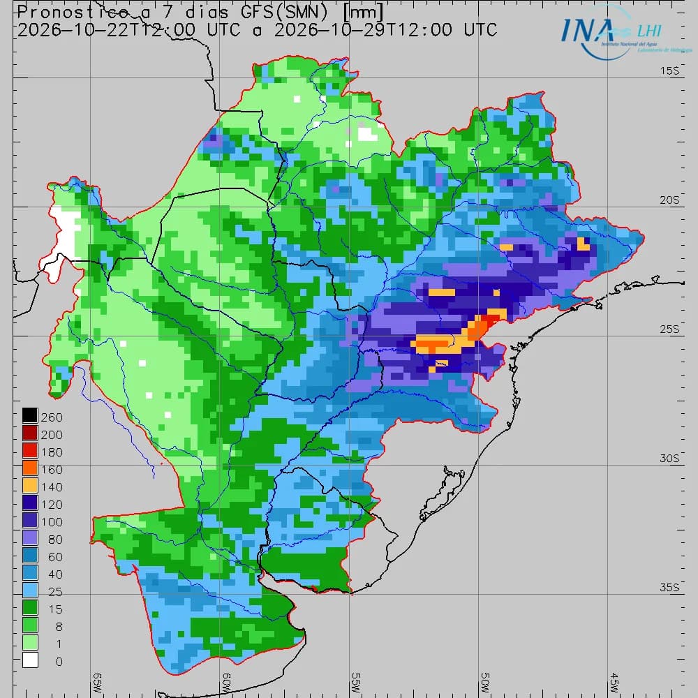 Pronostican más lluvias e intensidad mayor en el tramo Corrientes-Goya