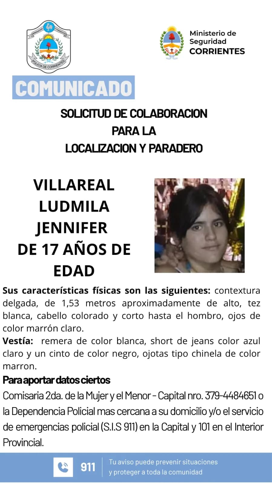 Buscan a una menor en Corrientes: salió con amigas y envió un preocupante mensaje
