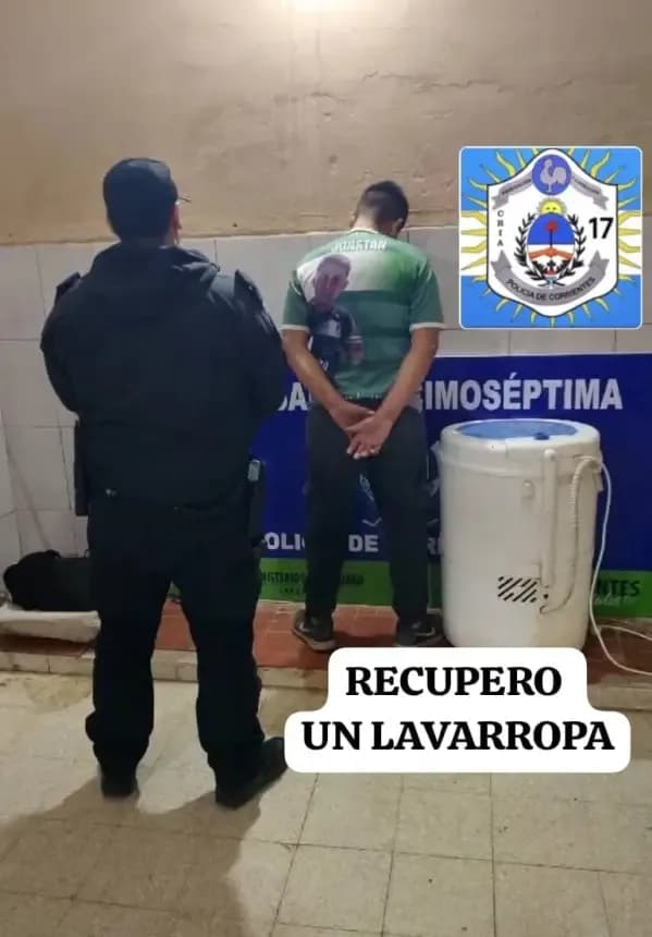 Recuperaron un lavarropas robado en Molina Punta y demoraron a un hombre