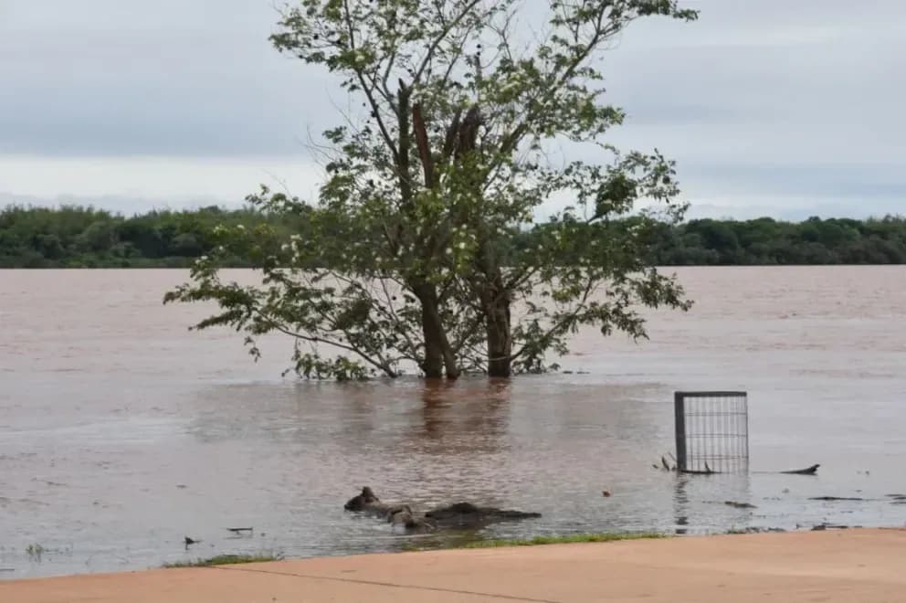 Santo Tomé: el Uruguay volvió a crecer y cerraron la costanera por segunda vez en el mes