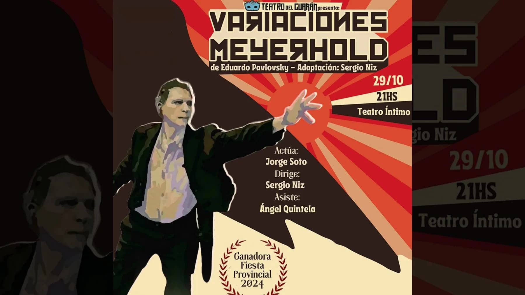 La obra galardonada “Variaciones Meyerhold” se presentará en el Teatro Vera